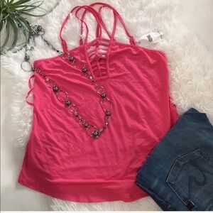 Naked Zebra pink strappy NEW tank top small